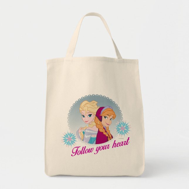 Tote Bag Anna et Elsa | Suivez votre coeur (Devant)