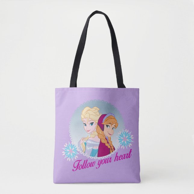 Tote Bag Anna et Elsa| Suivez votre coeur (Devant)
