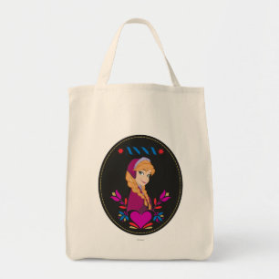 Tote Bag Anna   Portrait en cercle noir
