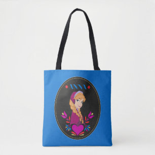 Tote Bag  Anna  Portrait en cercle noir