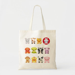 Tote Bag Année chinoise de bande dessinée de zodiaque du