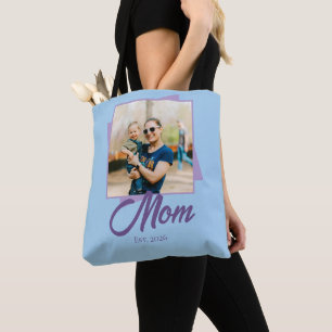 Tote Bag Année d'établissement de maman avec photo