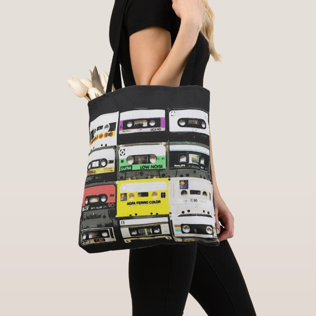 Tote Bag Années 80 d'enregistreur à cassettes du mélomane (De près)