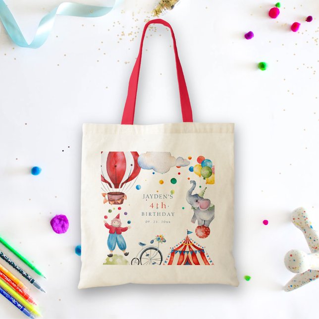 Tote Bag Anniversaire de enfant de cirque mignon (Créateur téléchargé)
