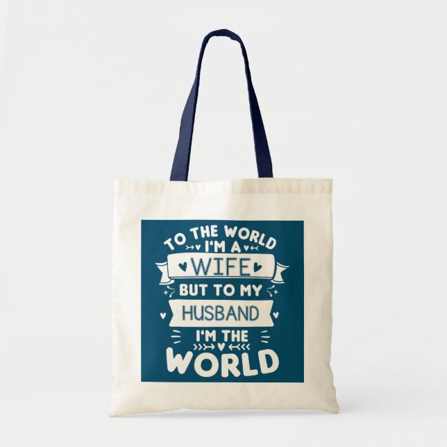 Tote Bag Anniversaire femme graphisme dit femme Au monde (Devant)