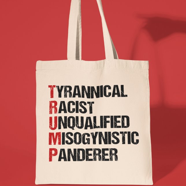 Tote Bag Anti Trump Acrostique drôle politique (Créateur téléchargé)