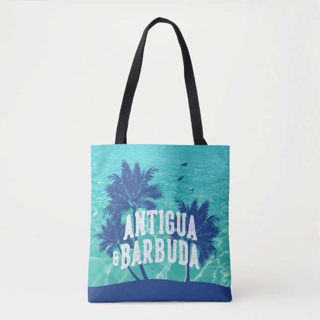Tote Bag Antigua & Barbuda Caribbean Palm Tree (Devant)