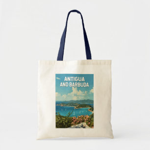 Tote Bag Antigua-et-Barbuda Illustration Voyage Art Retro