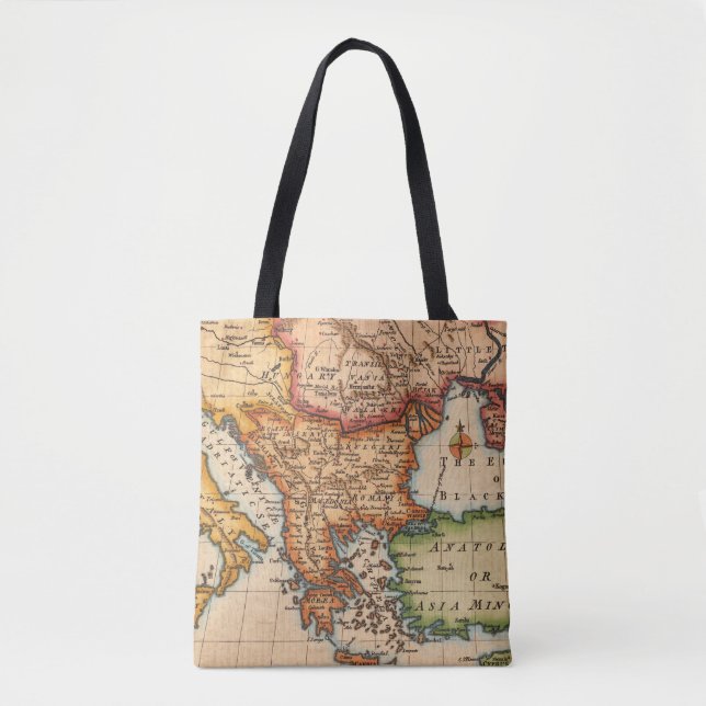 Tote Bag Antique vieille carte inspirée (2) (Devant)