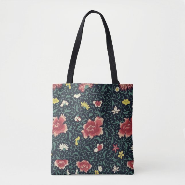 Tote Bag Antique Vintage Joli motif floral (Devant)
