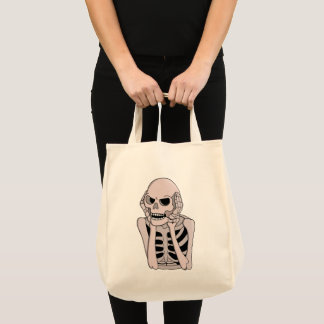Tote Bag Anxious Skeleton Sketch