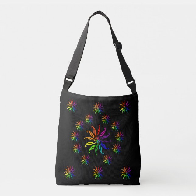 Tote Bag (ao) - Color Wheels on Black (Devant)