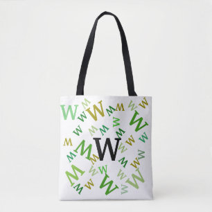 Tote Bag (ao) - Jumbled Letters in Green