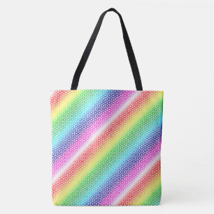 Tote Bag (ao) - Prismatic Colors in Octagon Patter
