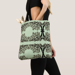 Tote Bag (ao) - Weeping Branches with Initial