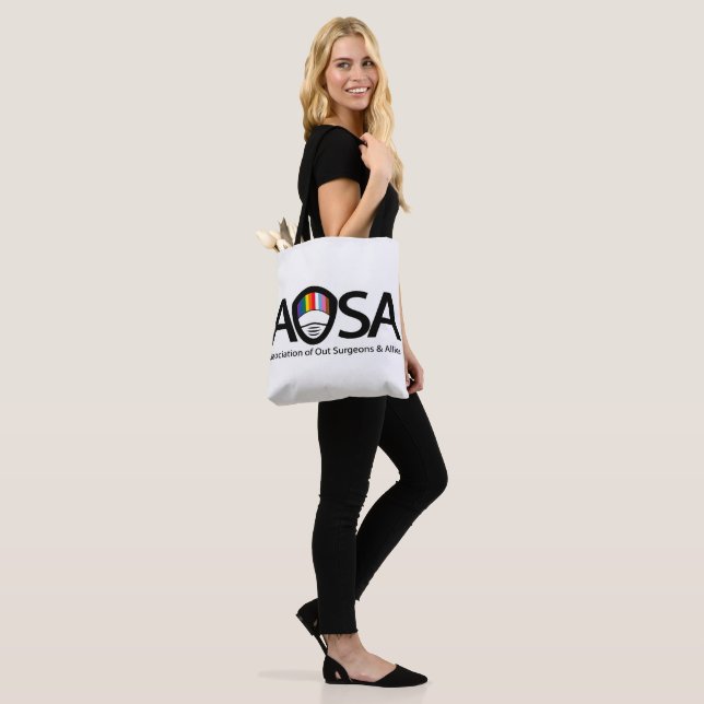 Tote Bag AOSA Fourre-tout (blanc, logo des deux côtés) (Sur le modèle)
