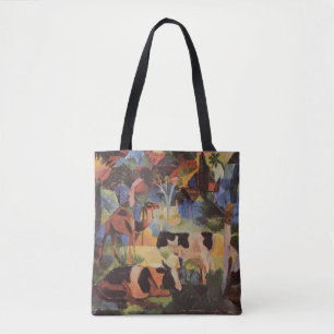 Tote Bag Août Macke Paysage avec vaches et chameaux