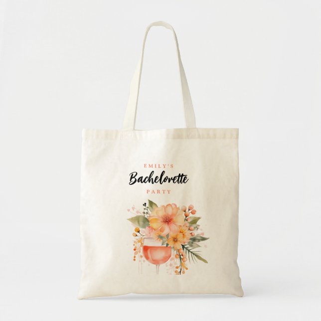 Tote Bag Aperol Spritz Floral Bachelorette (Devant)