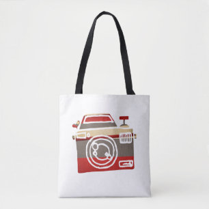 Tote Bag Appareil Photo Rouge Mignon Amour Coeur Graphisme 