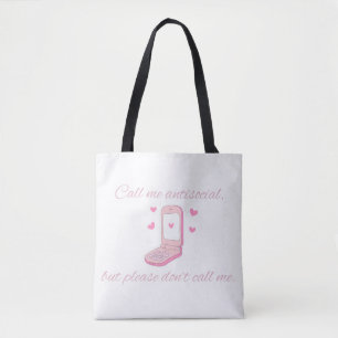 Tote Bag Appellez-Moi Antisocial Mais Ne M'appelez Pas Télé