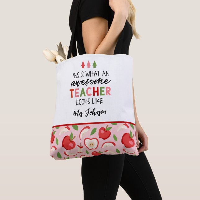 Tote Bag Apple enseignant moderne génial (De près)
