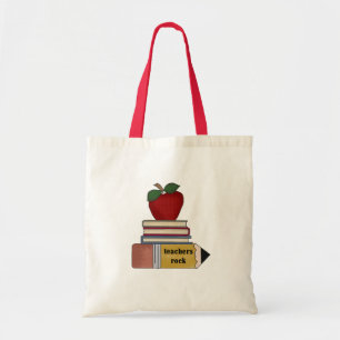 Tote Bag Apple, livres, roche de professeurs de crayon