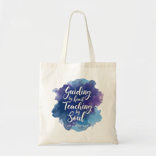 Tote Bag Appréciation de l'enseignant en aquarelle personna (Devant)