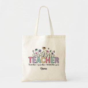 Tote Bag Appréciation de l'enseignant Fleur sauvage rétro