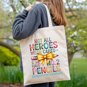 Tote Bag Appréciation de l'enseignant mignon Amusant Aquare