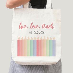 Tote Bag Appréciation de l'enseignant personnalisé Arc en c