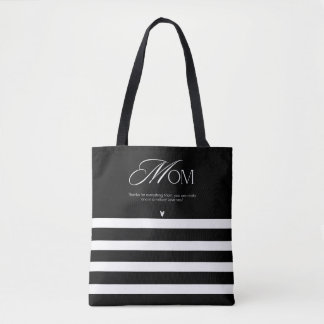 Tote Bag Appréciation de maman élégante rayée