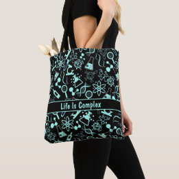 Tote Bag aqua bleu moderne biochimie vie complexe