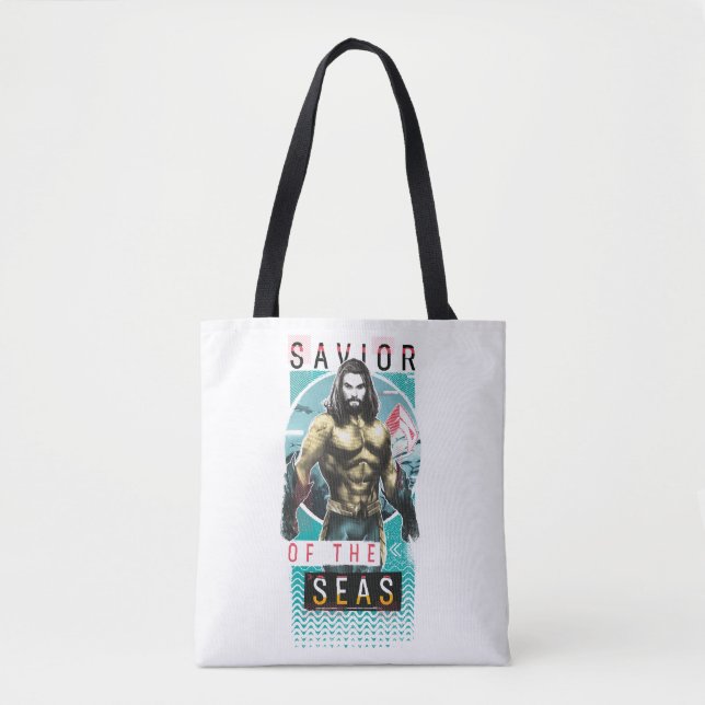 Tote Bag Aquaman | "Sauveur Des Mers" Graphique Moderniste (Devant)