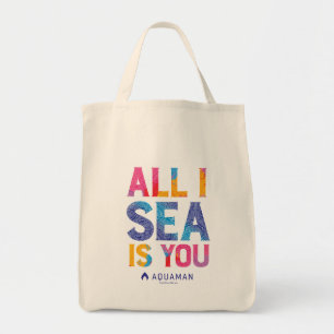 Tote Bag Aquaman   "tout mer d'I est vous" Paisley coloré
