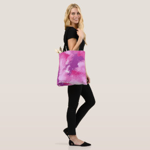 Tote Bag Aquarelle Abstraite violet rose