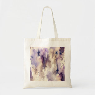Tote Bag Aquarelle abstraite violette et beige