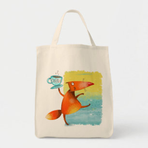 Tote Bag Aquarelle artisanale renard drôle