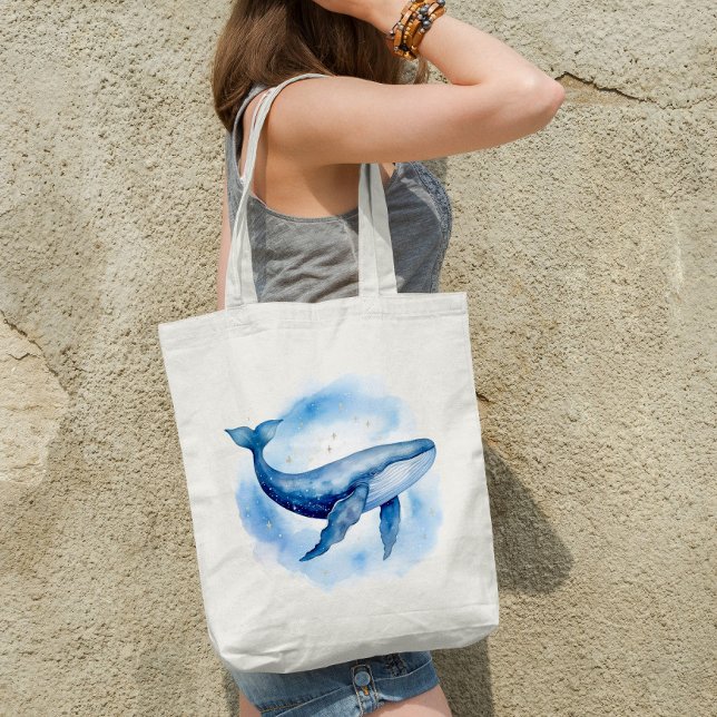 Tote Bag Aquarelle Baleine céleste (Créateur téléchargé)