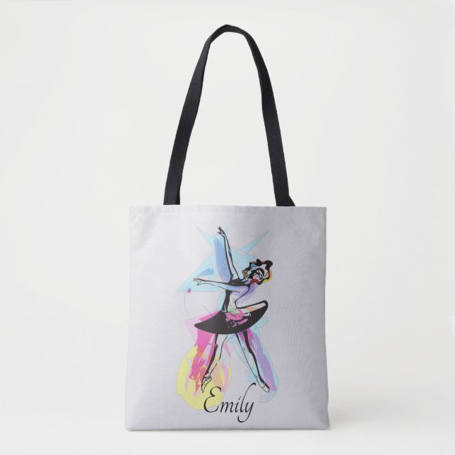Tote Bag Aquarelle Ballerina Dancer Thème (Devant)