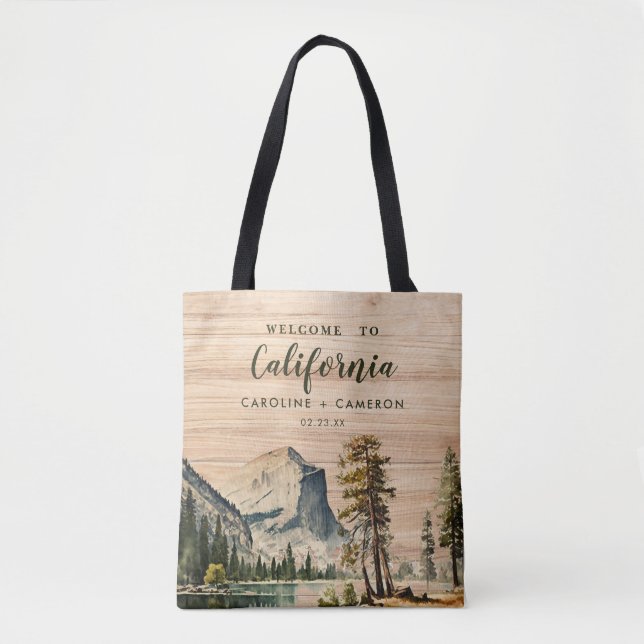 Tote Bag Aquarelle Bienvenue au Mariage de Californie (Devant)