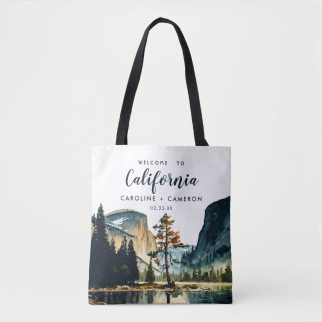 Tote Bag Aquarelle Bienvenue au Mariage de Californie (Devant)