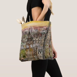 Tote Bag Aquarelle Big Ben des destinations   et oeil de