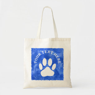 Tote Bag Aquarelle blanche Empreinte de patte personnalisé