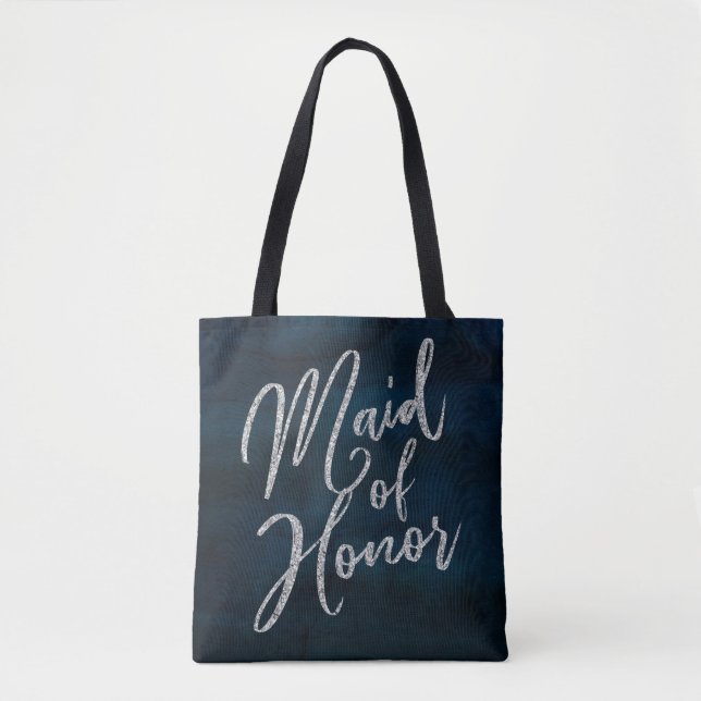 Tote Bag Aquarelle bleu foncé de la marine (Devant)