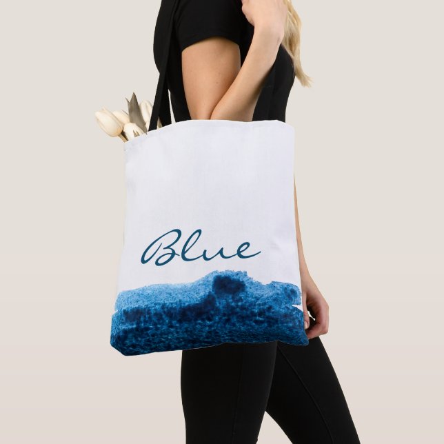 Tote Bag Aquarelle bleu marine foncé minimale (De près)