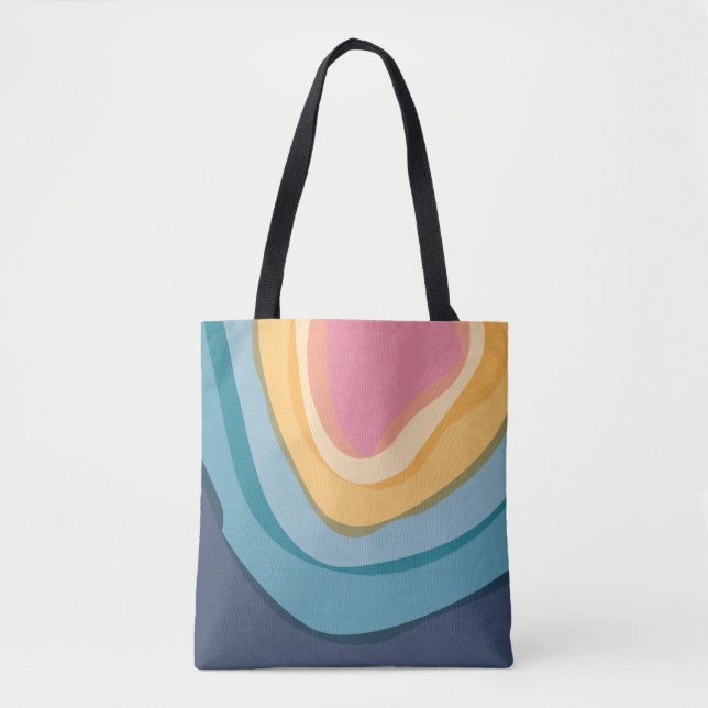 Tote Bag Aquarelle bleu moderne (Devant)