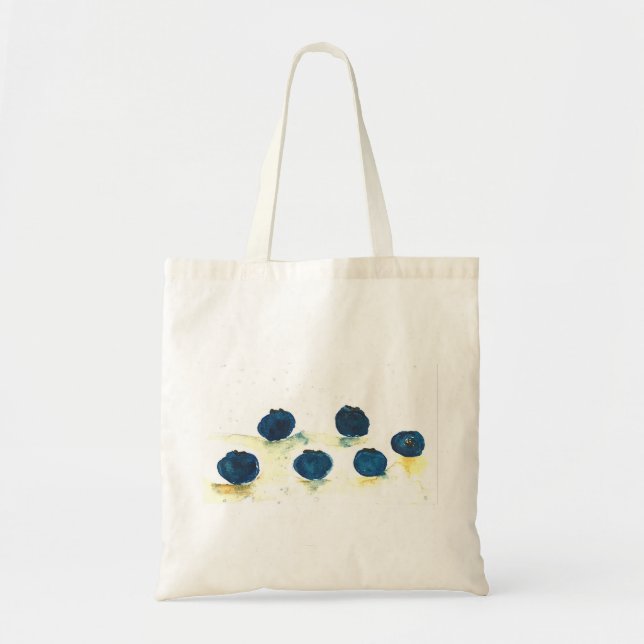 Tote Bag Aquarelle bleuets fruit d'été cuisine rustique (Devant)
