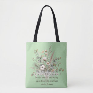 Tote Bag Aquarelle botanique d'hiver   Coton & Eucalyptus 