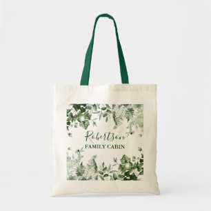 Tote Bag Aquarelle Botanique Ivy Sage Ferns Famille Cabine