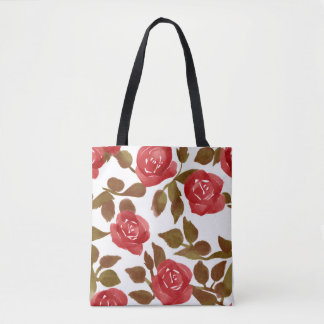 Tote Bag Aquarelle Bouquet Vibrant Roses rouges